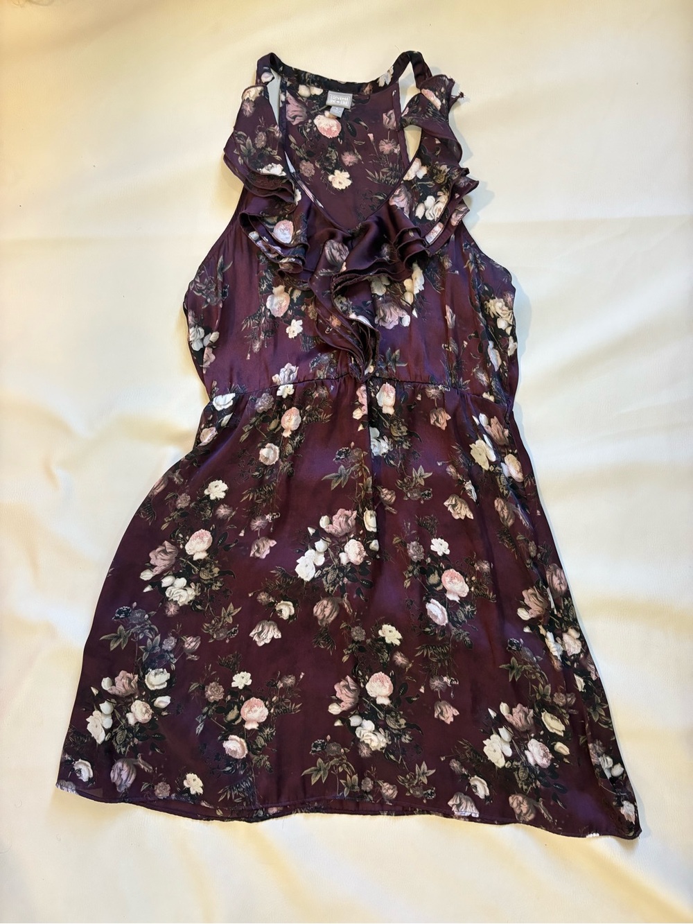 Converse Womens Floral Ruffle Halter Dress - Plum & Pink
